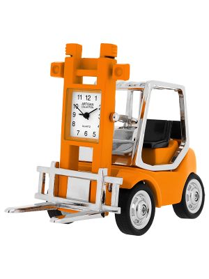 Miniature Clock, Collectible Orange FORKLIFT Truck