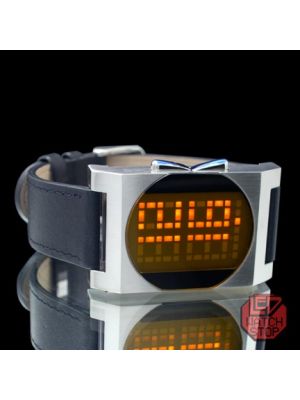 orange dot matrix led watch - digitbeat