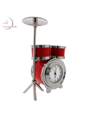 DRUM SET MINIATURE DRUMMER'S KIT COLLECTIBLE MUSICIAN MINI CLOCK COOL GIFT IDEA