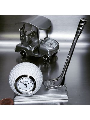 Mini Clock, Collectible GOLF BALL & CLUB w/ Pedestal