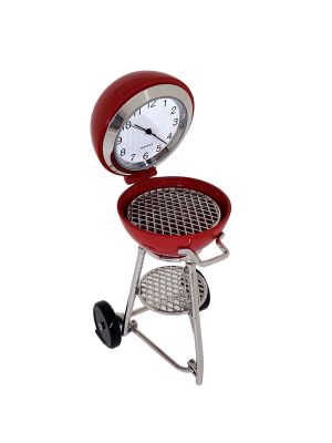 BARBECUE GRILL MINIATURE COLLECTIBLE DESK CLOCK