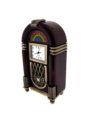 JUKEBOX MINIATURE MUSIC VINTAGE STYLE COLLECTIBLE MINI CLOCK GIFT IDEA