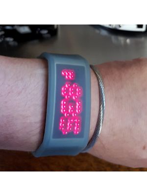 MATRIX CUFF - VERY RARE VINTAGE SCROLLING LED WATCH IN TRANSLUCENT GEL CASE