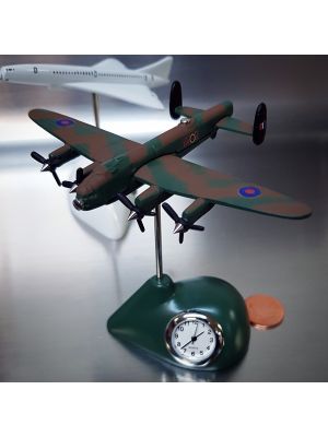 LANCSTER MINIATURE BRITISH BOMBER PLANE COLLECTIBLE AIRPLANE MINI CLOCK