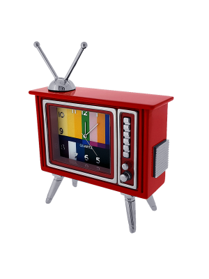 TELEVISION MINIATURE RETRO TUBE TV HOME ENTERTAINMENT COLLECTIBLE MINI CLOCK