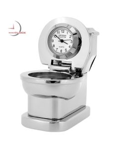 Miniature Clock, Chrome TOILET Paperweight