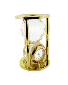CRYSTAL HOUR GLASS MINIATURE DESK CLOCK DECORATIVE COLLECTIBLE GIFT