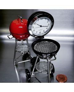 BARBECUE GRILL MINIATURE COLLECTIBLE DESK CLOCK