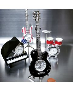 ELECTRIC GUITAR MINIATURE LES PAUL HOLLOW BODY MUSIC COLLECTIBLE MINI CLOCK