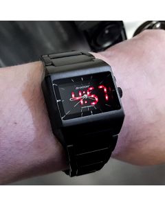 LWS SHADOW WATCH STAINLESS STEEL DUAL TIMEZONE HYBRID ANALOG LED UNISEX JAPANESE WATCHES 