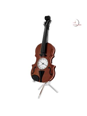 Miniature Clock, Exquisite Collectible VIOLIN - Brown