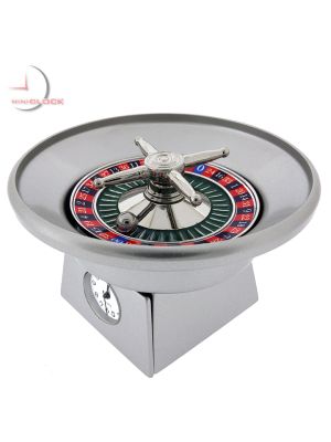 ROULETTE WHEEL Casino Miniature Collectible Clock - Real Action!