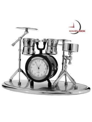 DRUM SET MINIATURE DRUMMER'S KIT COLLECTIBLE MUSICIAN MINI CLOCK COOL GIFT IDEA