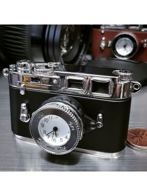 CAMERA 35MM MINIATURE VINTAGE STYLE PHOTOGRAPHY COLLECTIBLE MINI CLOCK