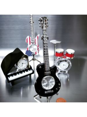 ELECTRIC GUITAR MINIATURE LES PAUL HOLLOW BODY MUSIC COLLECTIBLE MINI CLOCK