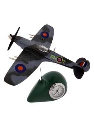 FIGHTER PLANE WW2 MINIATURE COLLECTIBLE AIRPLANE DESK CLOCK