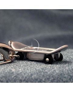 Keychains, Silver Skateboard Keychain Mini Clock