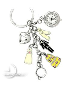 KEYCHAIN, Novelty Mini Clock WEDDING CHARMS