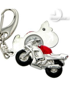 KEY CHAIN, Collectible Mini Clock STREET MOTORCYCLE