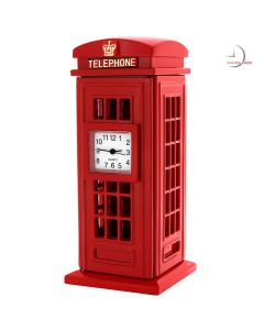 Miniature Clock, Deluxe Collectible Red PHONE BOOTH