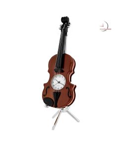 Miniature Clock, Exquisite Collectible VIOLIN - Brown