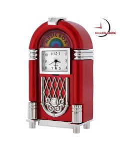 JUKEBOX MINIATURE MUSIC VINTAGE STYLE COLLECTIBLE MINI CLOCK GIFT IDEA 