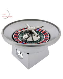ROULETTE WHEEL Casino Miniature Collectible Clock - Real Action!