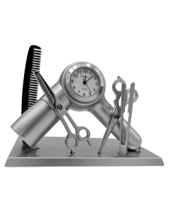 Mini Clock, BARBER, HAIR STYLIST, BLOW DRYER & COMB