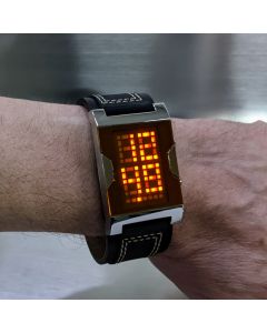 boxy led watch orange 