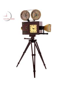 Miniature Antique MOVIE CAMERA Collectible Desktop Clock