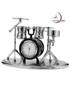 DRUM SET MINIATURE DRUMMER'S KIT COLLECTIBLE MUSICIAN MINI CLOCK COOL GIFT IDEA