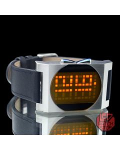 orange dot matrix led watch - digitbeat