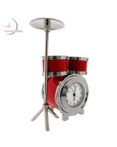 DRUM SET MINIATURE DRUMMER'S KIT COLLECTIBLE MUSICIAN MINI CLOCK COOL GIFT IDEA