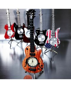 ELECTRIC GUITAR  Mini clock, LES PAUL Style - Woodgrain