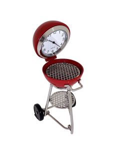 BARBECUE GRILL MINIATURE COLLECTIBLE DESK CLOCK