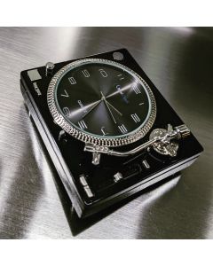 Turntable record player miniature desk clock