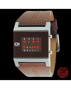 Binary LED Watch, KERALA TRANCE Red - Brown
