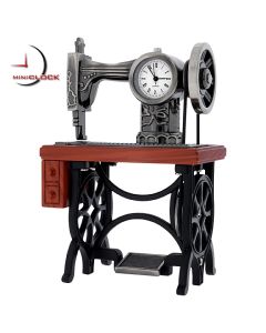 Miniature Clock, Vintage Treadle SEWING MACHINE