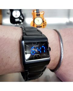 LWS SHADOW WATCH STAINLESS STEEL DUAL TIMEZONE HYBRID ANALOG LED UNISEX JAPANESE WATCHES 
