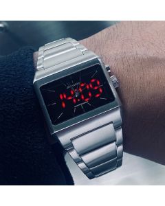LWS SHADOW WATCH STAINLESS STEEL DUAL TIMEZONE HYBRID ANALOG LED UNISEX JAPANESE WATCHES 