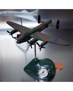 LANCSTER MINIATURE BRITISH BOMBER PLANE COLLECTIBLE AIRPLANE MINI CLOCK