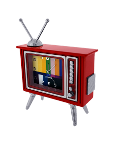 TELEVISION MINIATURE RETRO TUBE TV HOME ENTERTAINMENT COLLECTIBLE MINI CLOCK