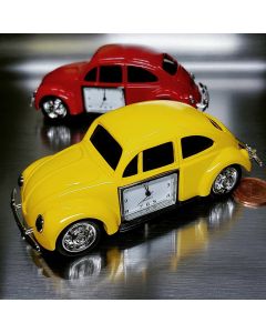 BEETLE VW BUG STYLE RED CAR MINIATURE COLLECTIBLE MINI DESK CLOCK