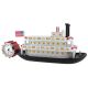 PADDLE WHEELER MINIATURE RIVER BOAT MINI CLOCK COLLECTIBLE DESKTOP GIFT