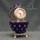 Miniature Clocks, Purple Faberge Egg Design Mini Clock