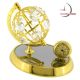 Mini Clock, REVOLVING CRYSTAL GLOBE w/ Mirror Base