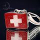 Mini Clock, Swiss Flag Keychain Watch