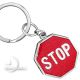 KEYCHAIN, Novelty Mini Clock RED STOP SIGN