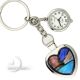 KEY CHAIN, Novelty Mini Clock MULTI COLOR HEART