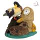 DUCKS ON POND MINIATURE FIGURINE DESKTOP MINI CLOCK BOOKEND